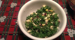 frisk salat med grønkål og æbler
